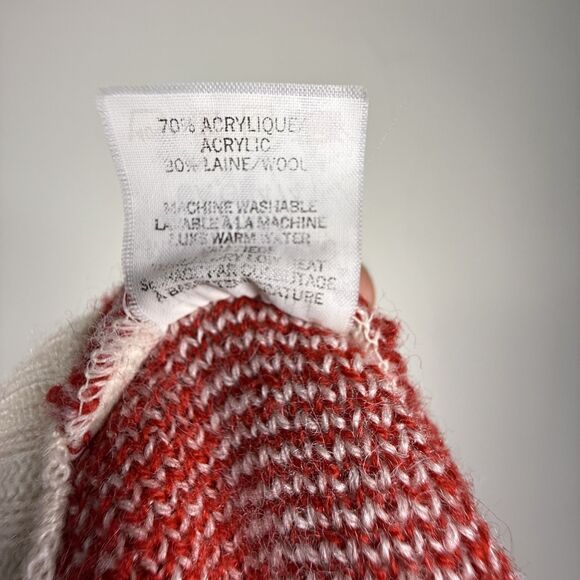 90s Vintage Plaid Wool-Blend Knit Cardigan Sweater Red Black White, Size Medium - Picture 11 of 11